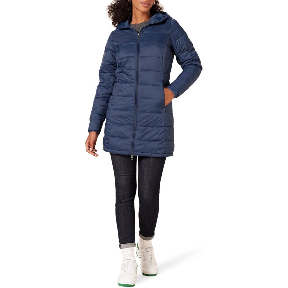 Women's Water-Resistant Packable Hooded Puffer Coat Plus Size Warm Lightweight